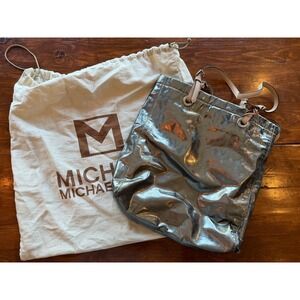 Michael Michael Kors Silver Metallic Tote Bag w/‎ Dust Bag